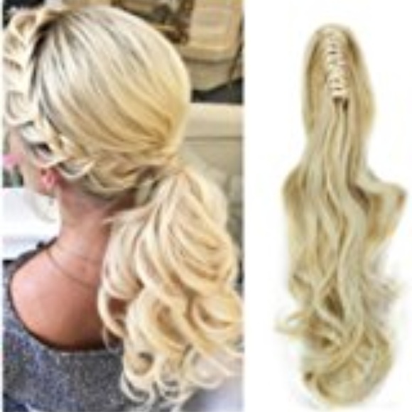 29″ 200G HIGH TEMP FIBER WAVY  BLONDE PONYTAIL - Picture 5 of 8